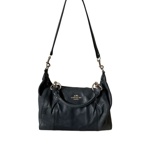 COACH F33806 COLETTE SATCHEL Purse Black Leather Top Handle LEATHER - Picture 1 of 14